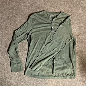 J crew Men's Green Henley Shirt